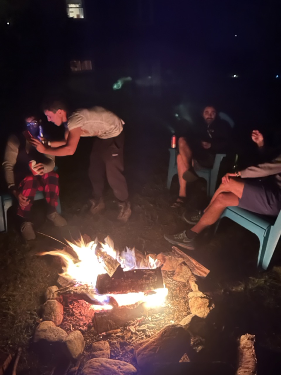 Friends around the fire